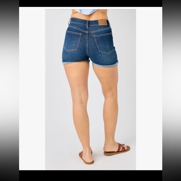NWT Judy Blue Tummy Control High Waist Cool Denim Shorts, style 150286 
size 1XL - Picture 2 of 12